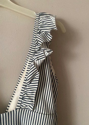 Zebra Desenli Fırfırlı Strappy Mayo - Görsel 8