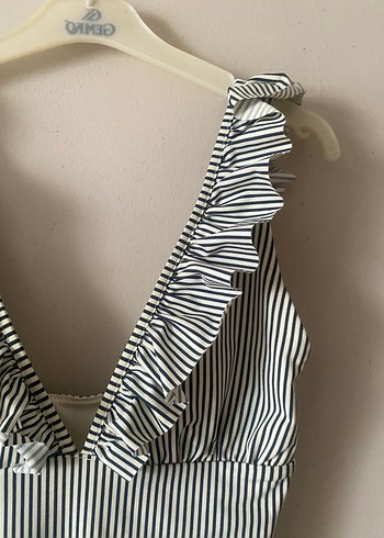 Zebra Desenli Fırfırlı Strappy Mayo - Görsel 3