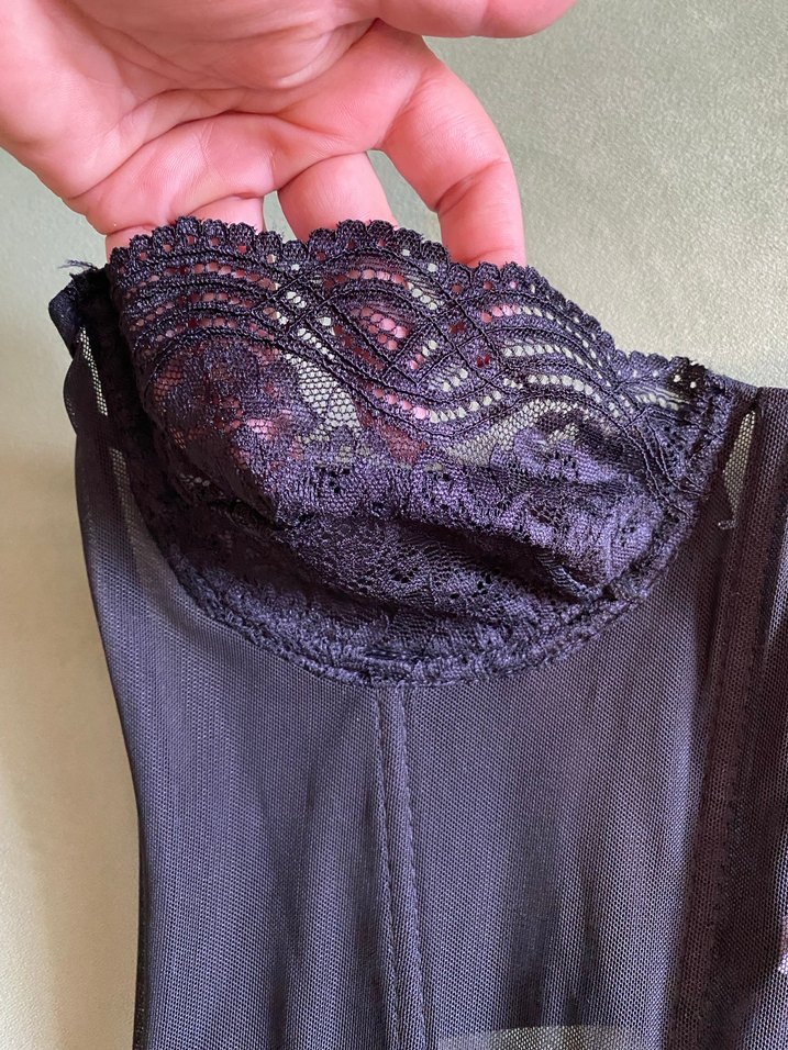 Siyah Dantel Detaylı Straplez Bustiyer - Görsel 2