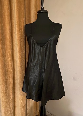 Uzun Siyah Gotik Kadın gecelik Sabahlık - Görsel 3