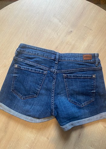 Kadın Lacivert Mini Denim Şort - Görsel 4