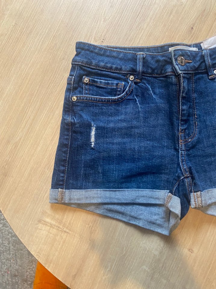 Kadın Lacivert Mini Denim Şort - Görsel 2