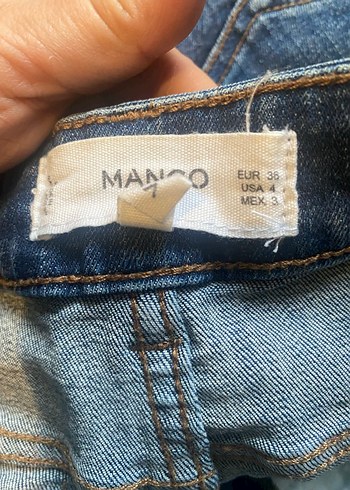 Lacivert Bol Kesim Mini Denim Şort - Görsel 5