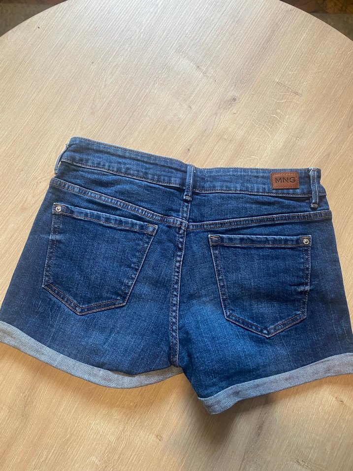 Lacivert Bol Kesim Mini Denim Şort - Görsel 4