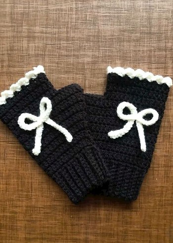 Bordo Fiyonk Detaylı Örgü Kadın Eldiveni - Görsel 4