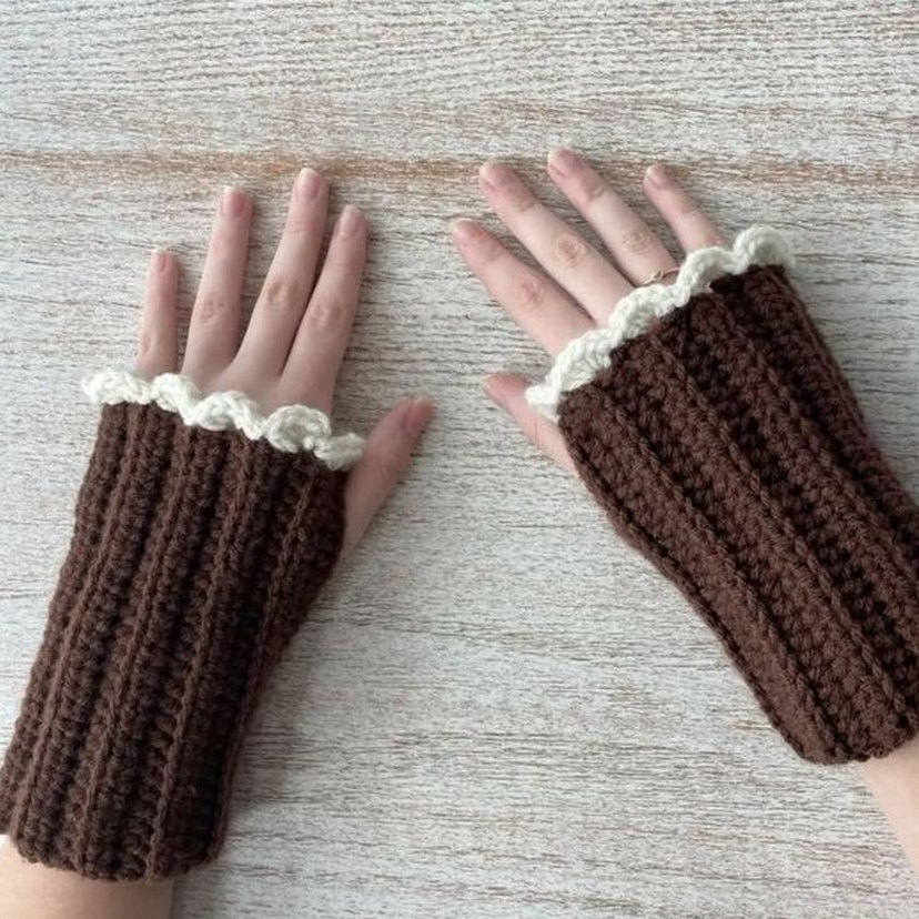 Bordo Fiyonk Detaylı Örgü Kadın Eldiveni - Görsel 3
