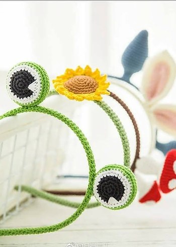 Bohem Tarzı Örgü Pembe Kız Çocuk Taç - Görsel 5