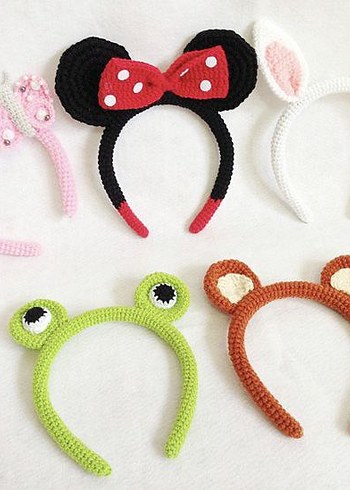 Bohem Tarzı Örgü Pembe Kız Çocuk Taç - Görsel 6