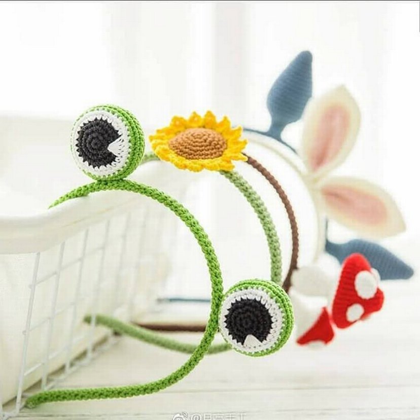 Bohem Tarzı Örgü Pembe Kız Çocuk Taç - Görsel 5