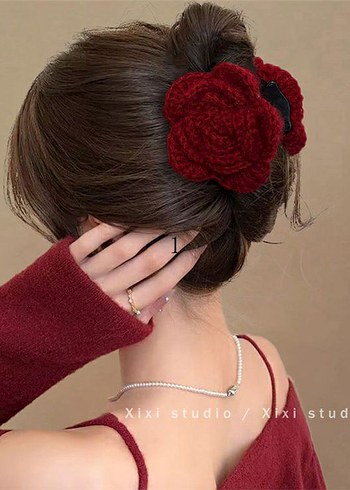 Sarı Örgü Ayçiçeği Toka Seti - Görsel 5