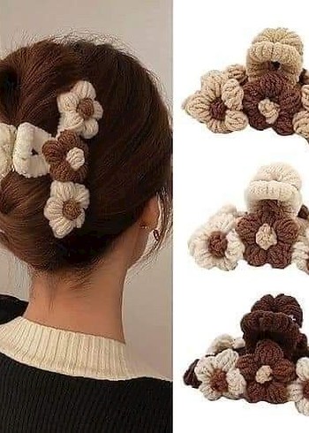 Sarı Örgü Ayçiçeği Toka Seti - Görsel 7