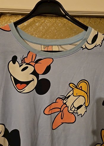 Kız Çocuk Mavi Baskılı Kısa Kollu Tişört - Görsel 2