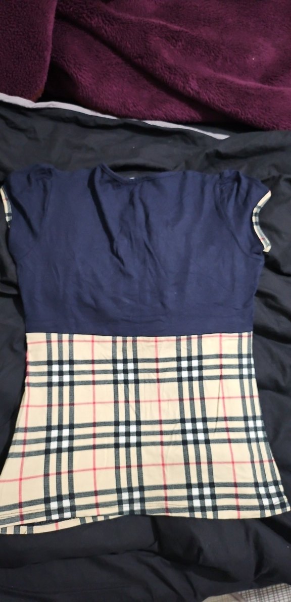 Kemer Detaylı Mavi Hamile Tişörtü - Görsel 3