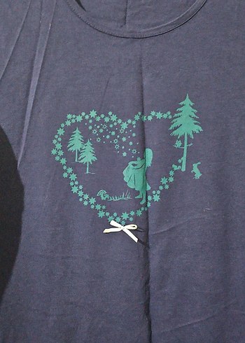 Lacivert Baskılı Uzun Kollu Hamile Gecelik - Görsel 2