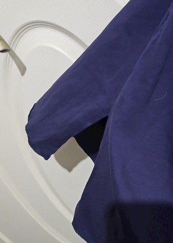 Lacivert Baskılı Uzun Kollu Hamile Gecelik - Görsel 5