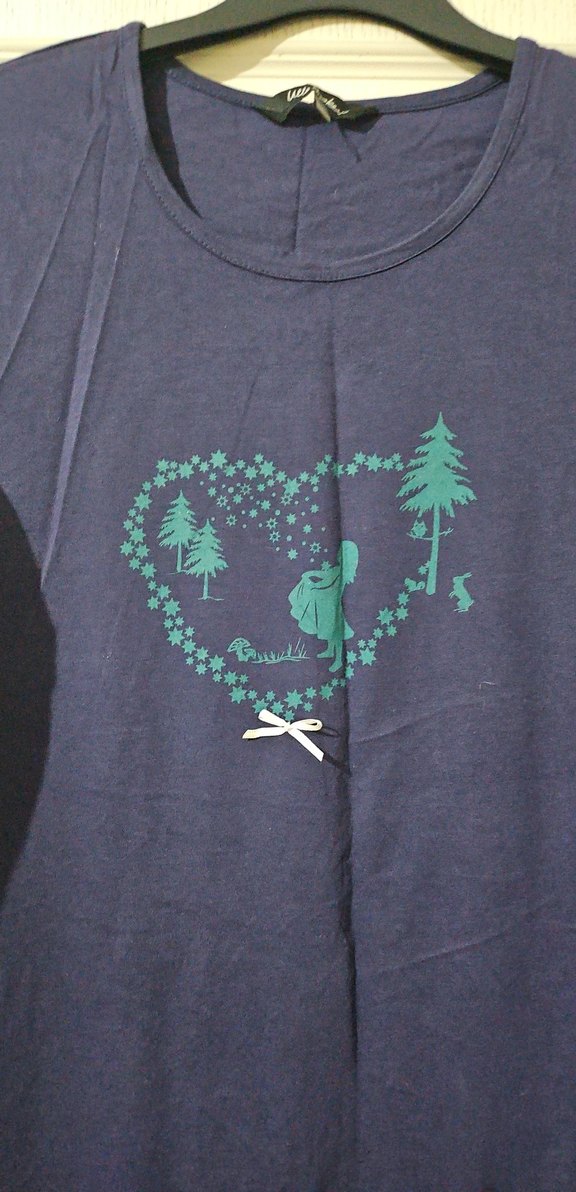 Lacivert Baskılı Uzun Kollu Hamile Gecelik - Görsel 2