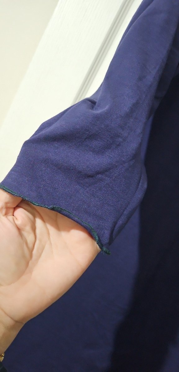 Lacivert Baskılı Uzun Kollu Hamile Gecelik - Görsel 3