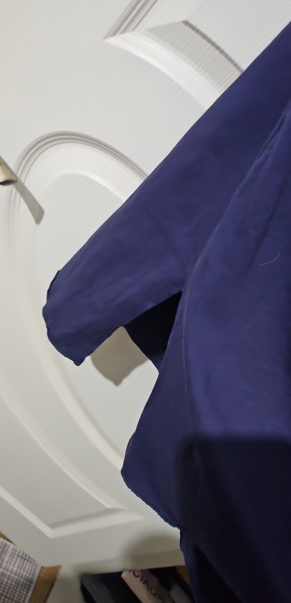 Lacivert Baskılı Uzun Kollu Hamile Gecelik - Görsel 5