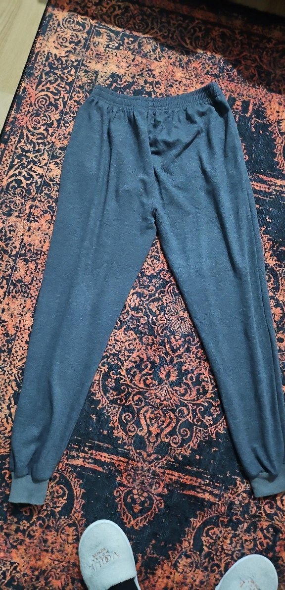 Gri Bağcıklı Rahat Kesim Erkek Eşofman Altı - Görsel 5