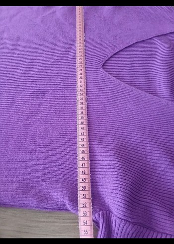 Mor Yüksek Yakalı Uzun Kollu Triko Kazak - Görsel 5