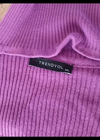 Mor Yüksek Yakalı Uzun Kollu Triko Kazak - Görsel 6