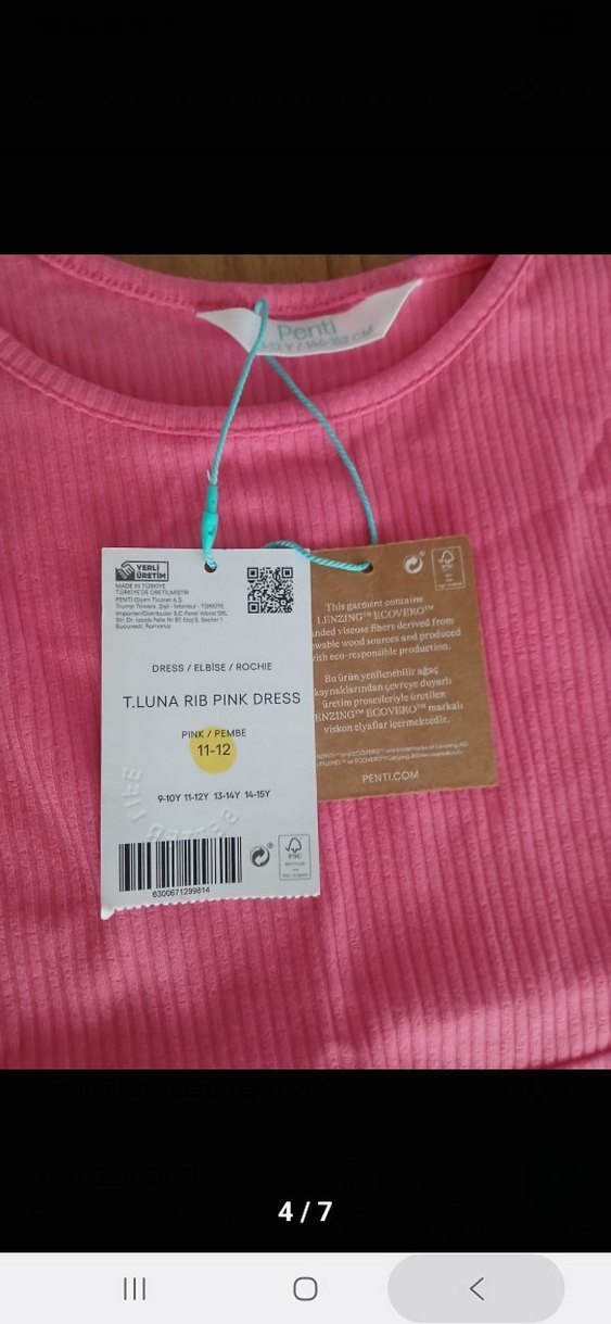 Penti Pembe 11/12 yaş kız çocuk elbisesi - Görsel 4