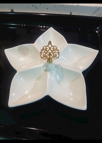 Çiçek Desenli Beyaz dekoratif çerezlik - Görsel 2