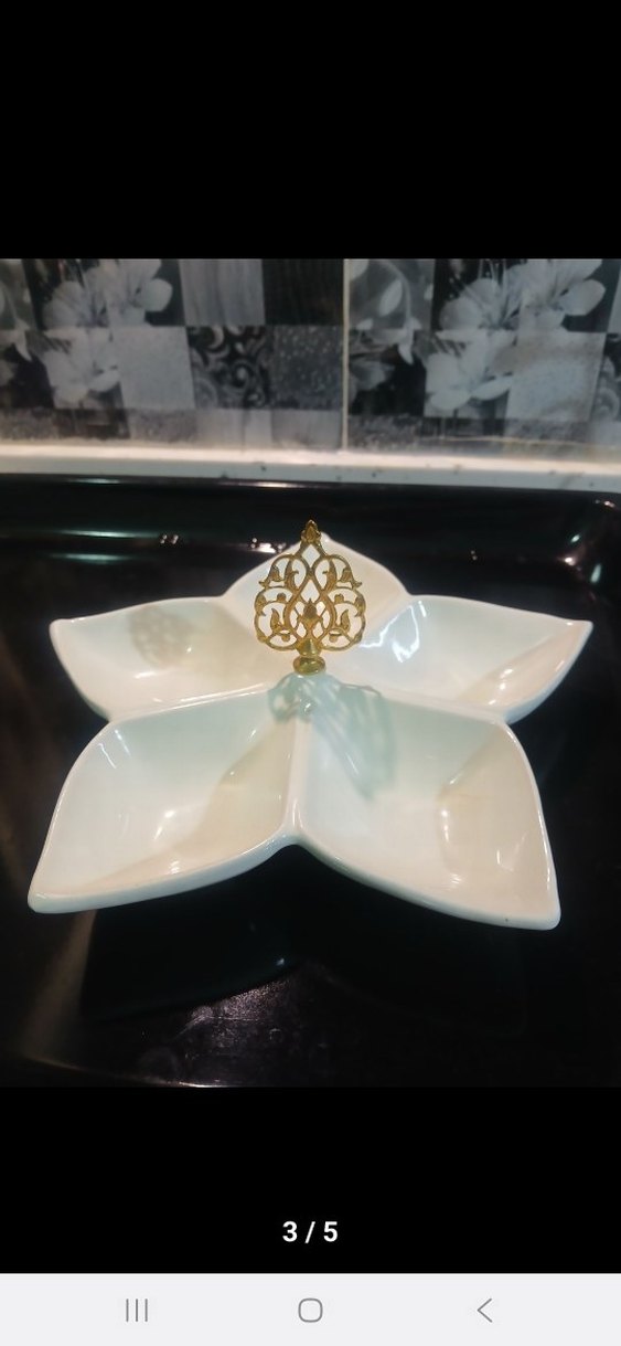 Çiçek Desenli Beyaz dekoratif çerezlik - Görsel 3