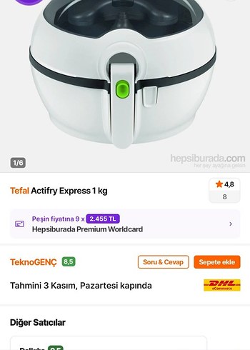 Tefal Dijital Kontrollü Beyaz Gri Fritöz Actfry express - Görsel 8
