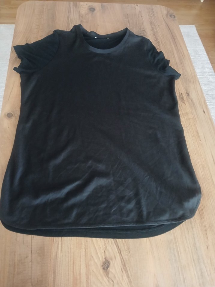 Siyah Kadın Midi Tişört - Görsel 2