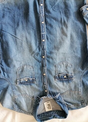 Kız çocuk kot gömlek - Görsel 2