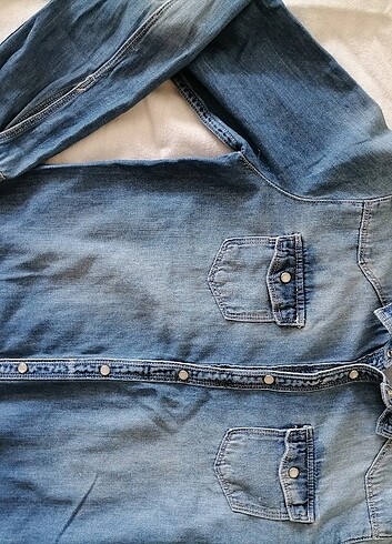 Kız çocuk kot gömlek - Görsel 7