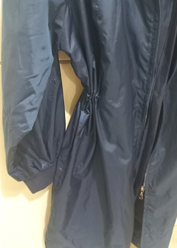 Parlak Mavi Midi Kadın Yağmurluk - Görsel 4