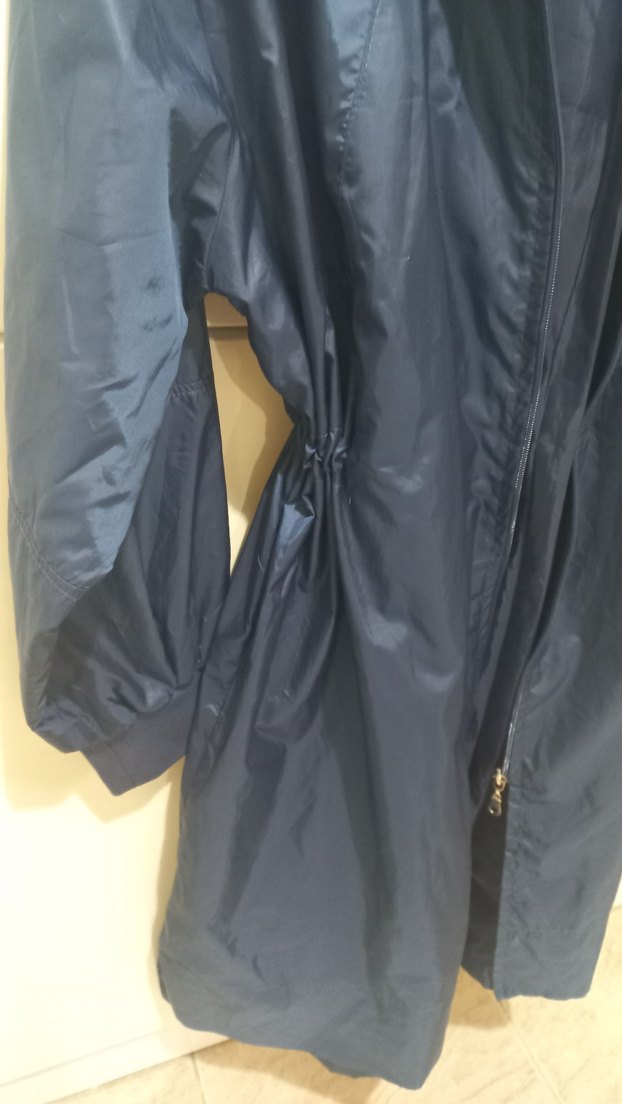 Parlak Mavi Midi Kadın Yağmurluk - Görsel 4