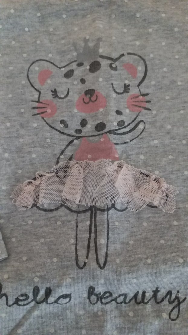 Kız Çocuk Gri Uzun Kollu Sweatshirt - Görsel 4