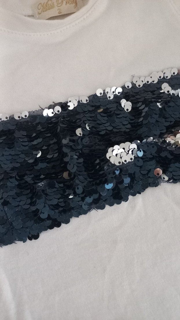 Kız Çocuk Beyaz Kolsuz Tişört - Görsel 3