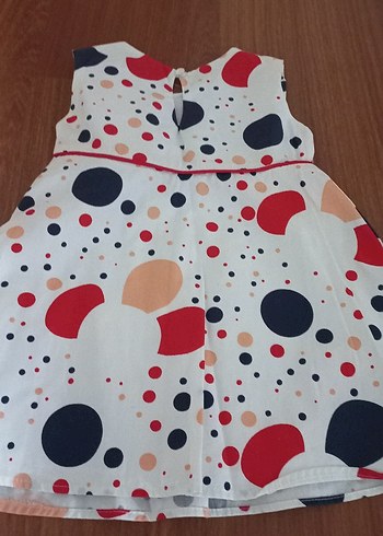 Kolsuz Çok Renkli Puantiyeli Kız Elbisesi - Görsel 5