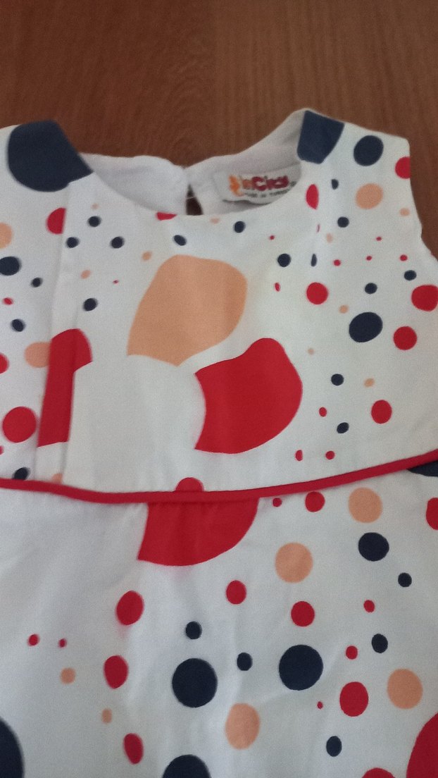 Kolsuz Çok Renkli Puantiyeli Kız Elbisesi - Görsel 4