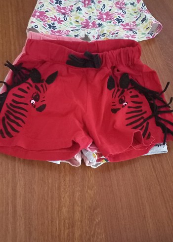 Kızlar için Çok Renkli Pamuklu Şort Seti - Görsel 8