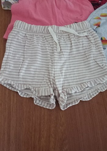 Kızlar için Çok Renkli Pamuklu Şort Seti - Görsel 4