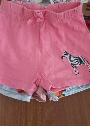 Kızlar için Çok Renkli Pamuklu Şort Seti - Görsel 7