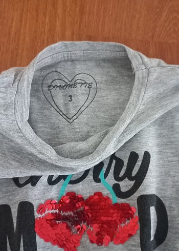 Kız Çocuk Gri Pamuklu Kısa Kollu Elbise - Görsel 2