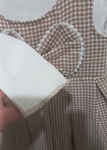 Kahverengi Fiyonklu Kız Çocuk Elbisesi - Görsel 5