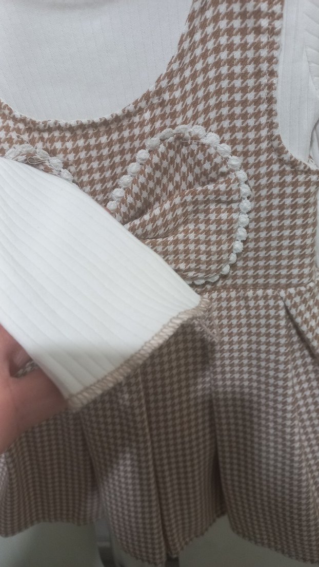 Kahverengi Fiyonklu Kız Çocuk Elbisesi - Görsel 5