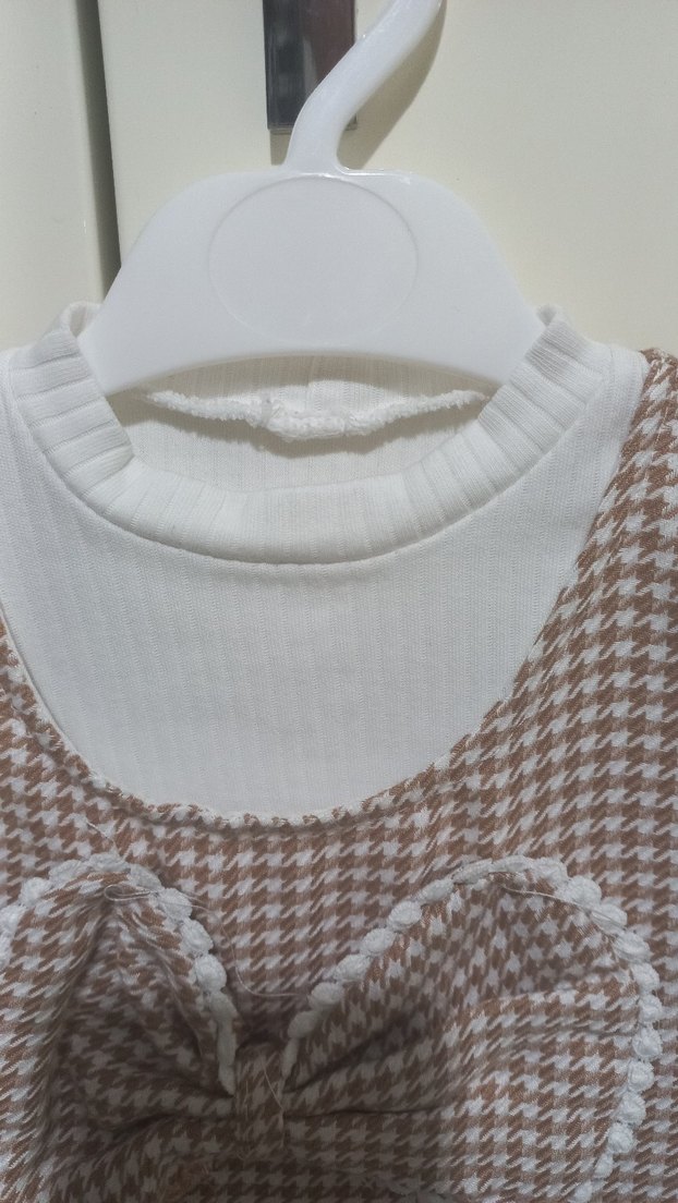 Kahverengi Fiyonklu Kız Çocuk Elbisesi - Görsel 2