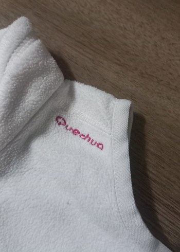 Kız Çocuk Beyaz Fermuarlı polarli Yelek - Görsel 4