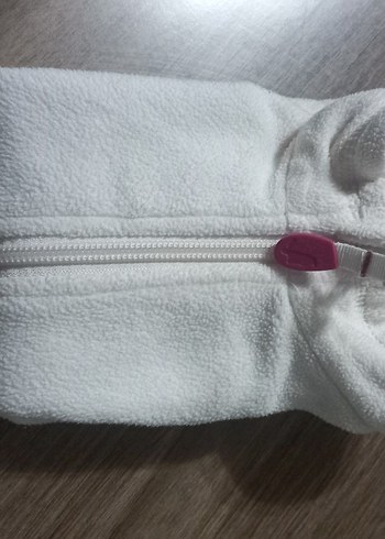 Kız Çocuk Beyaz Fermuarlı polarli Yelek - Görsel 7