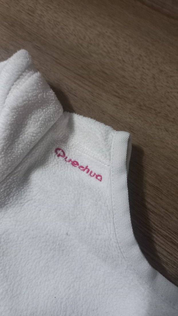 Kız Çocuk Beyaz Fermuarlı polarli Yelek - Görsel 4