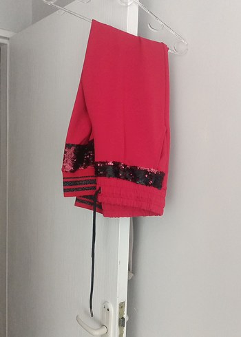 m Beden kırmızı Renk Kırmızı Kapüşonlu Nakış Detaylı Kadın Sweatshirt