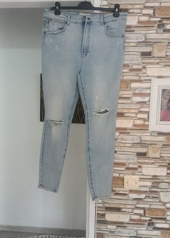 Gri Renkli Kadın Denim Jean